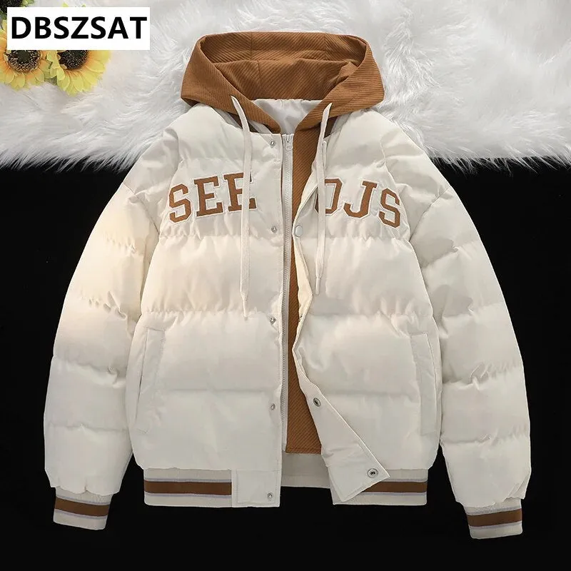 Men Hooded Winter Jackets Warm Parkas Down Jackets New Fashion Male Winter Coats with Headphones Outdoor men's  Jacket