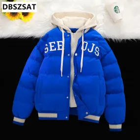 Men Hooded Winter Jackets Warm Parkas Down Jackets New Fashion Male Winter Coats with Headphones Outdoor men's  Jacket