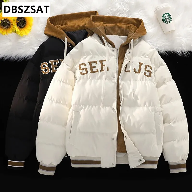 Men Hooded Winter Jackets Warm Parkas Down Jackets New Fashion Male Winter Coats with Headphones Outdoor men's  Jacket