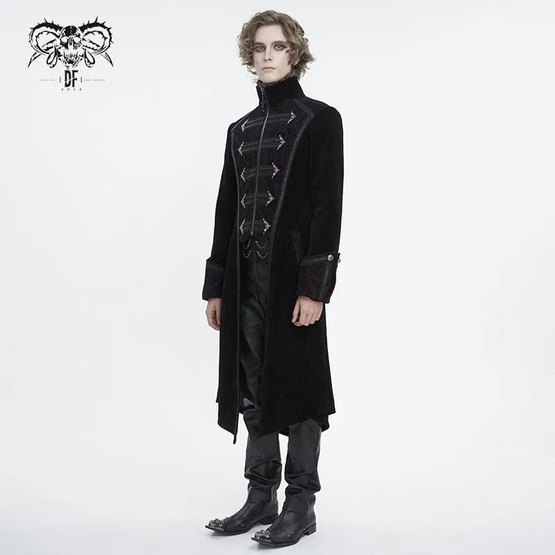 Men's Gothic Stand Collar Swallow-tailed Coat