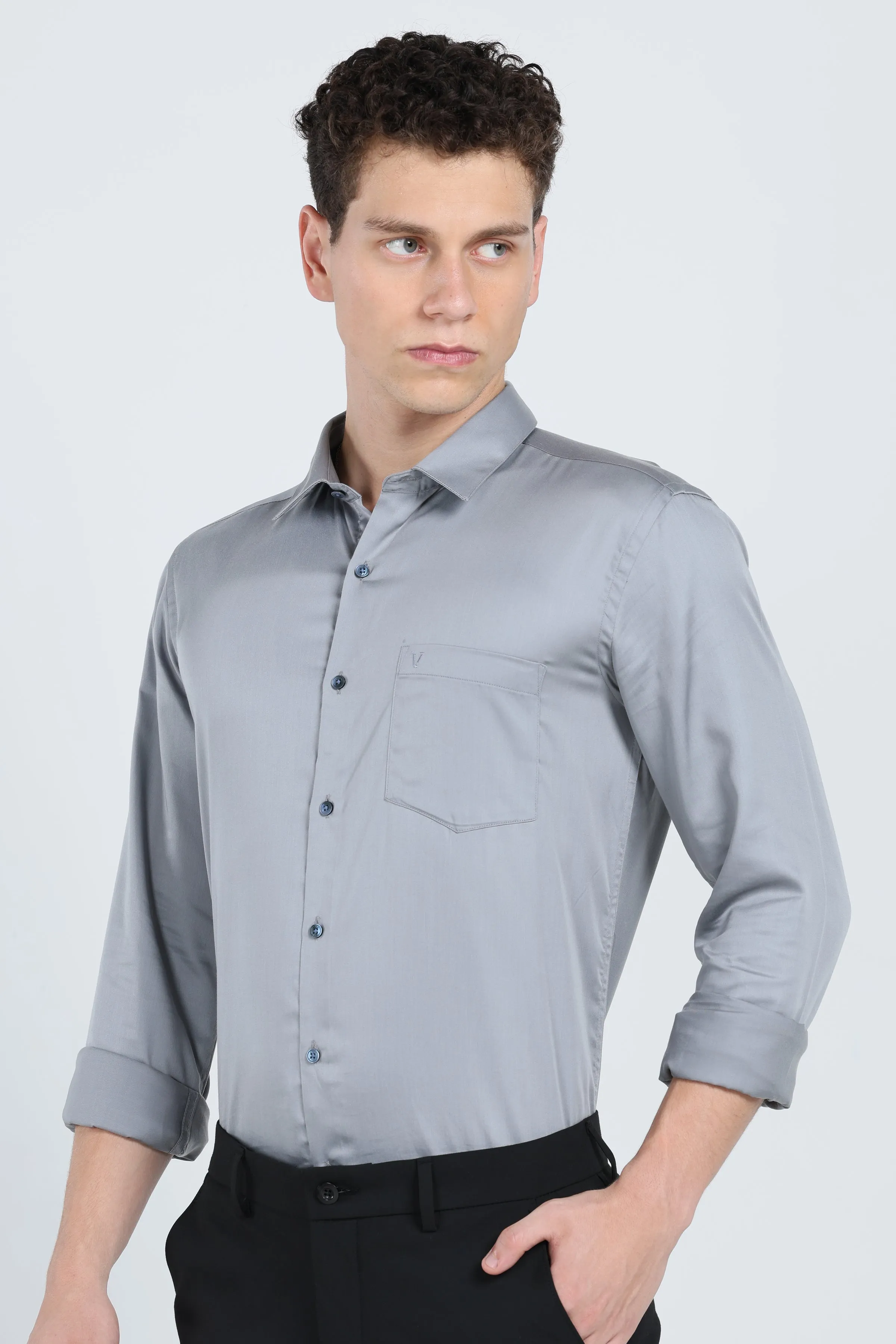 Modern Classic Grey Dress Shirt