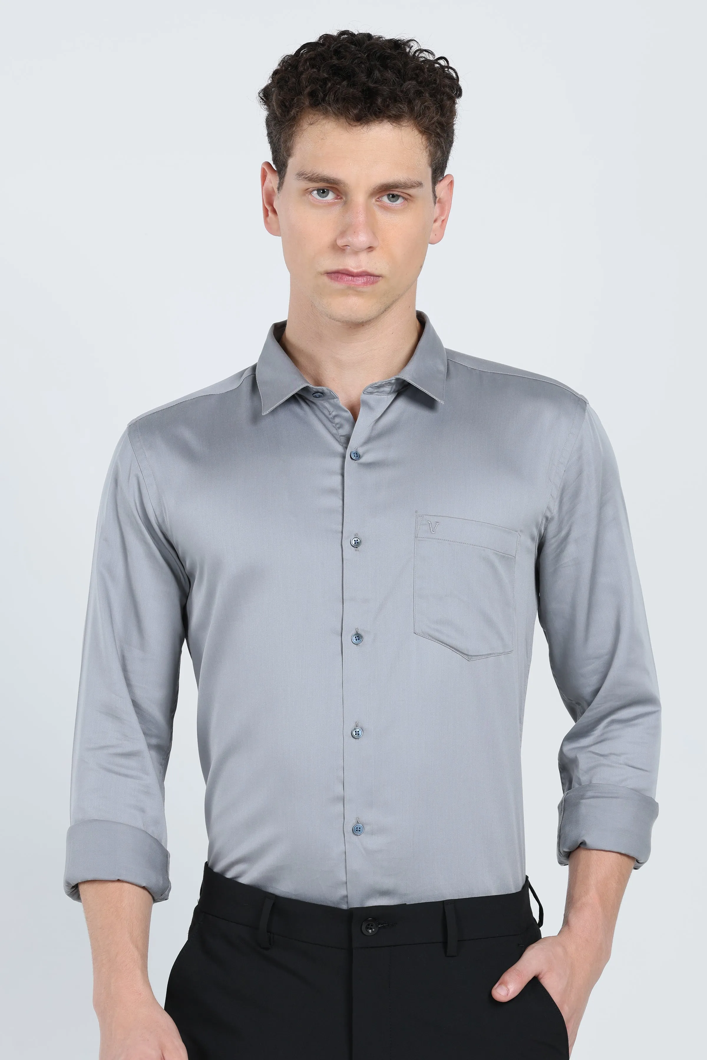 Modern Classic Grey Dress Shirt