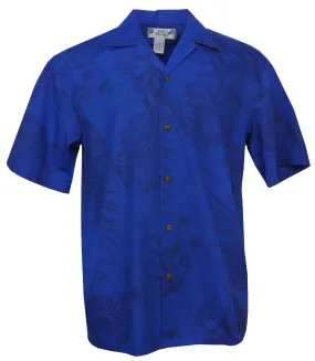 Monstera Ceres Mens Hawaiian Shirt in Blue