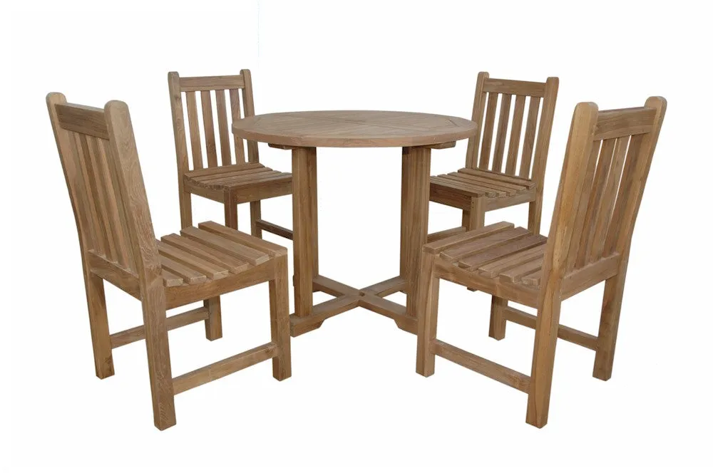 Montage Braxton 5 - Piece Bistro Set, Crafted in Solid Teak & Delivery Free, Arrives In 5 - 9 Working Days.