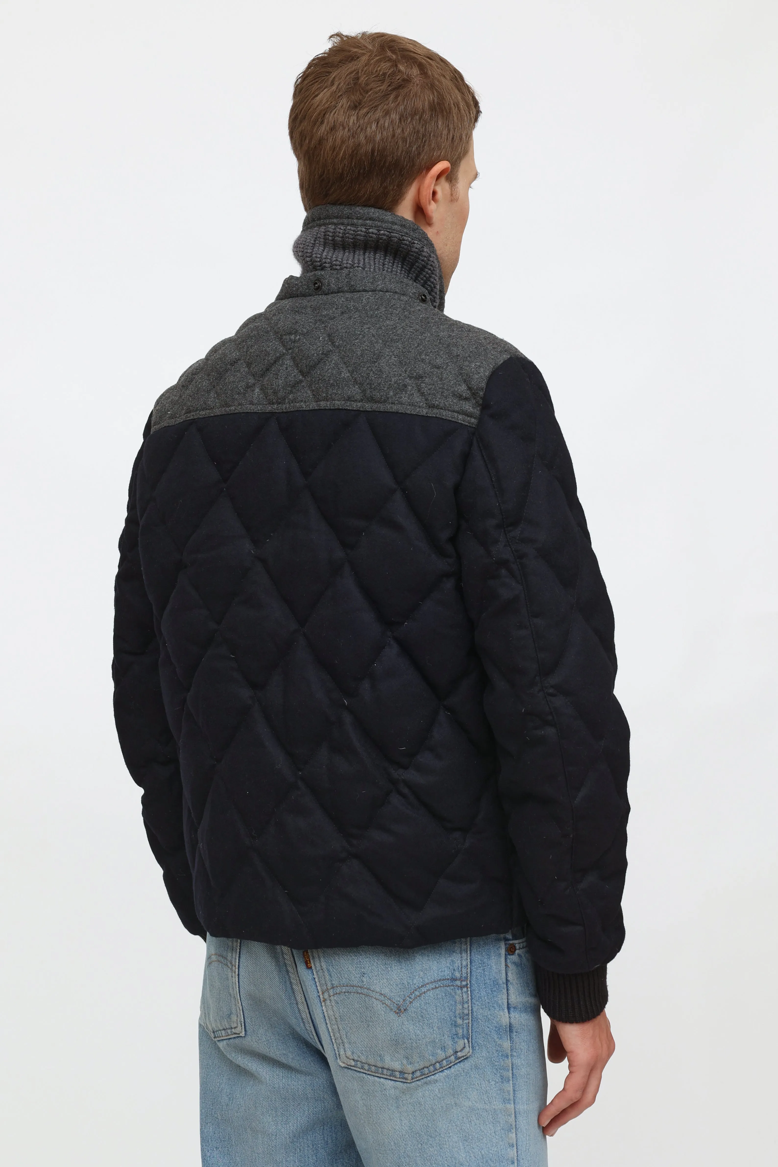 Navy & Grey Quilted Jacket