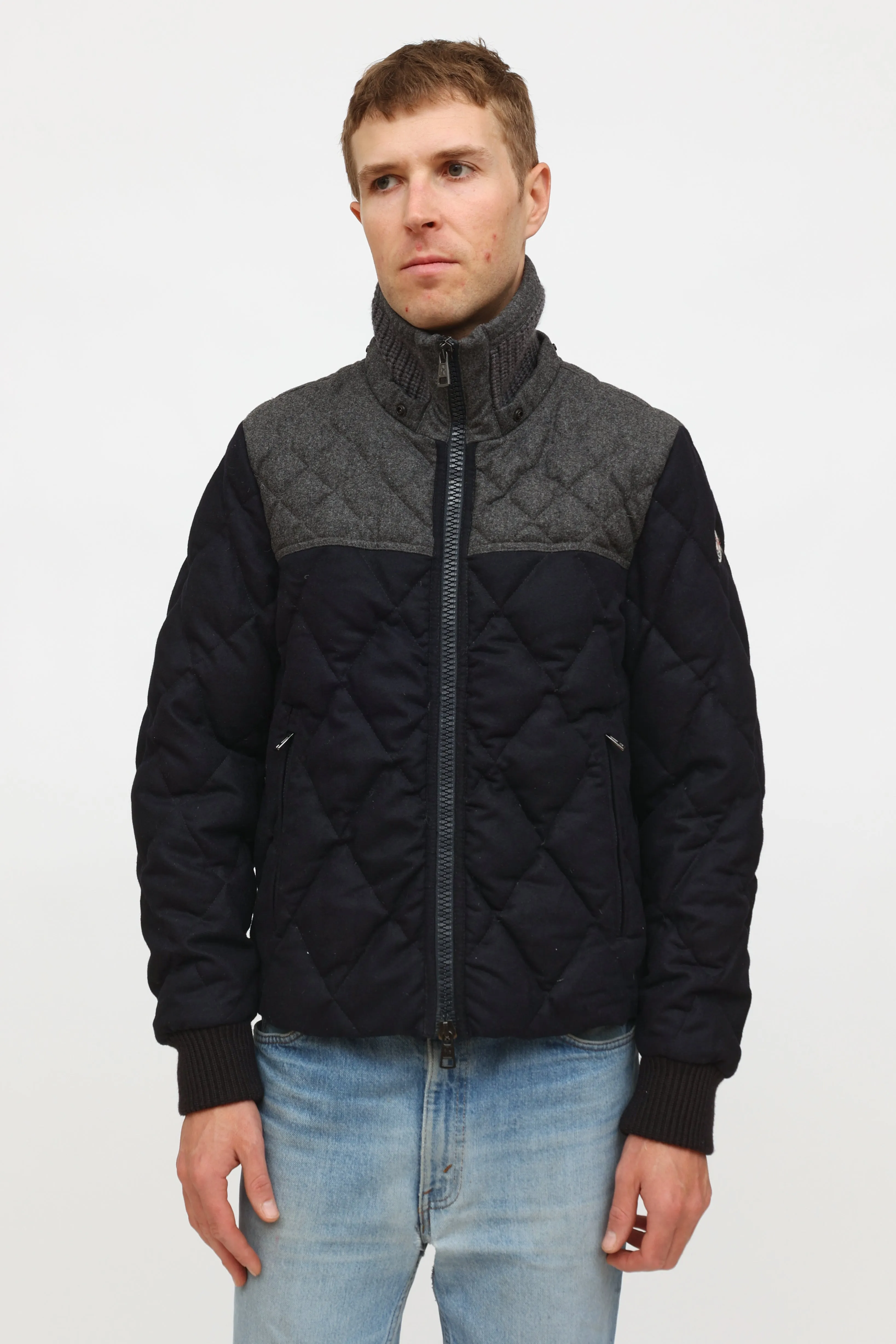 Navy & Grey Quilted Jacket