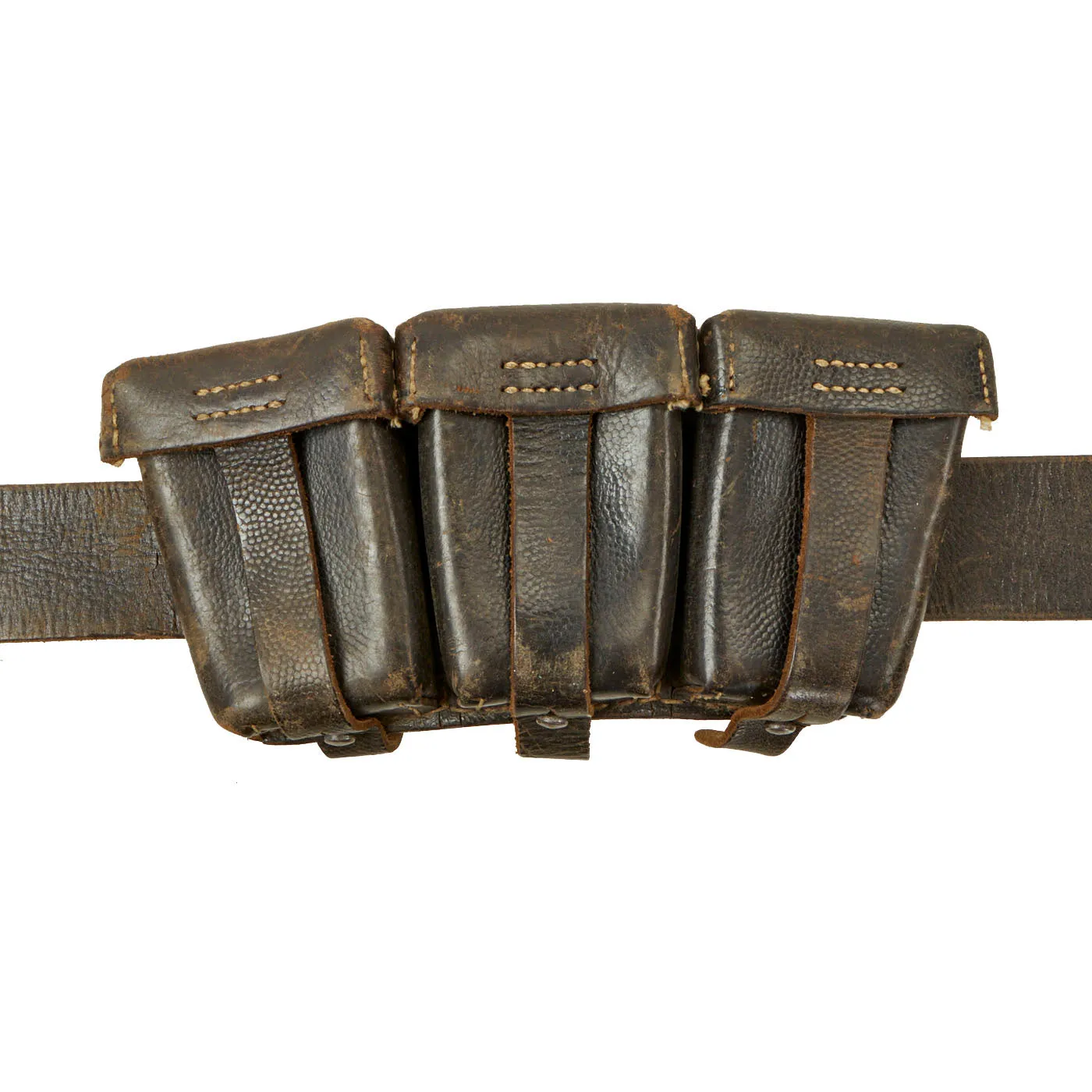 Original German WWII Army (Heer) Belt, Buckle, 98k Bayonet, Frog, and Ammunition Pouches