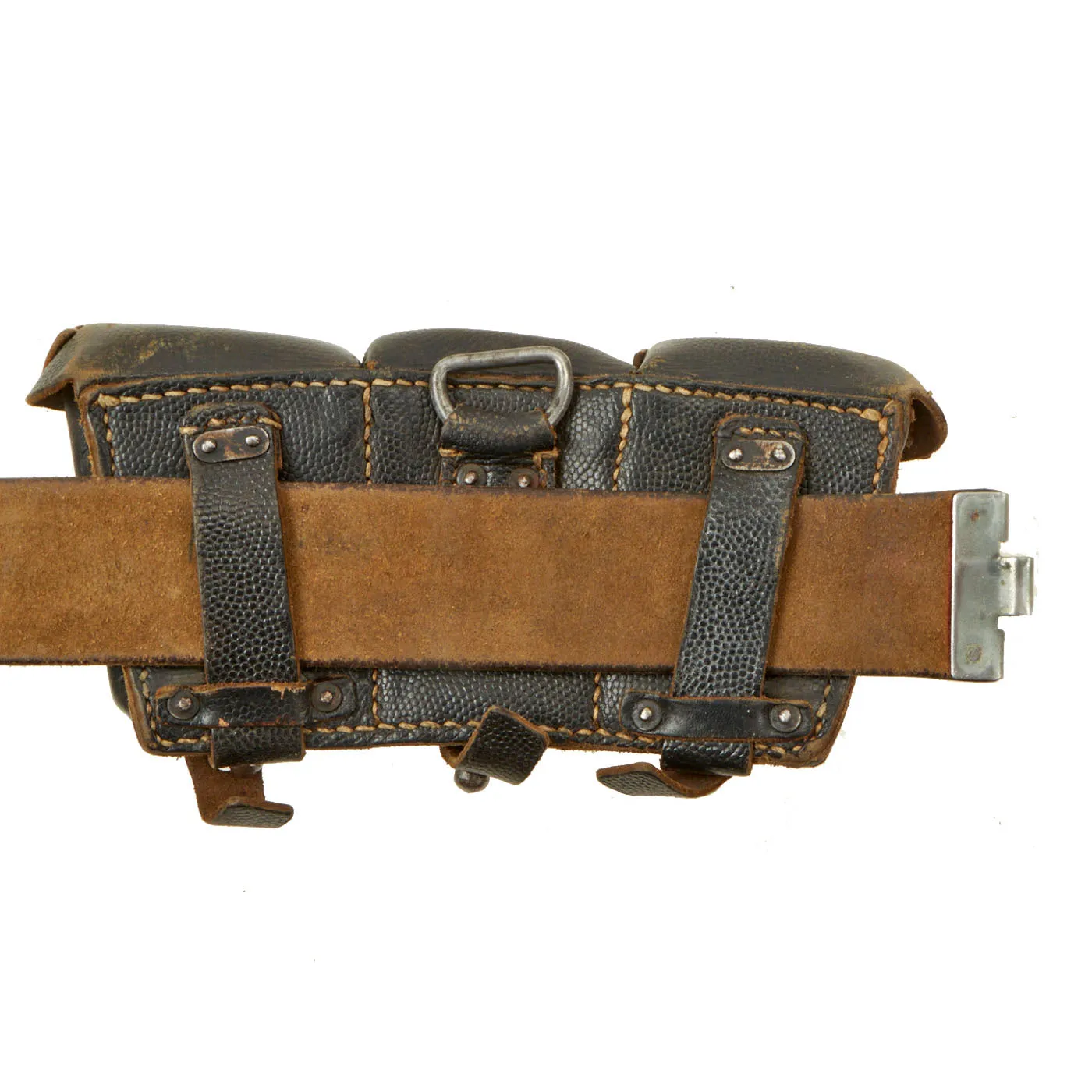 Original German WWII Army (Heer) Belt, Buckle, 98k Bayonet, Frog, and Ammunition Pouches