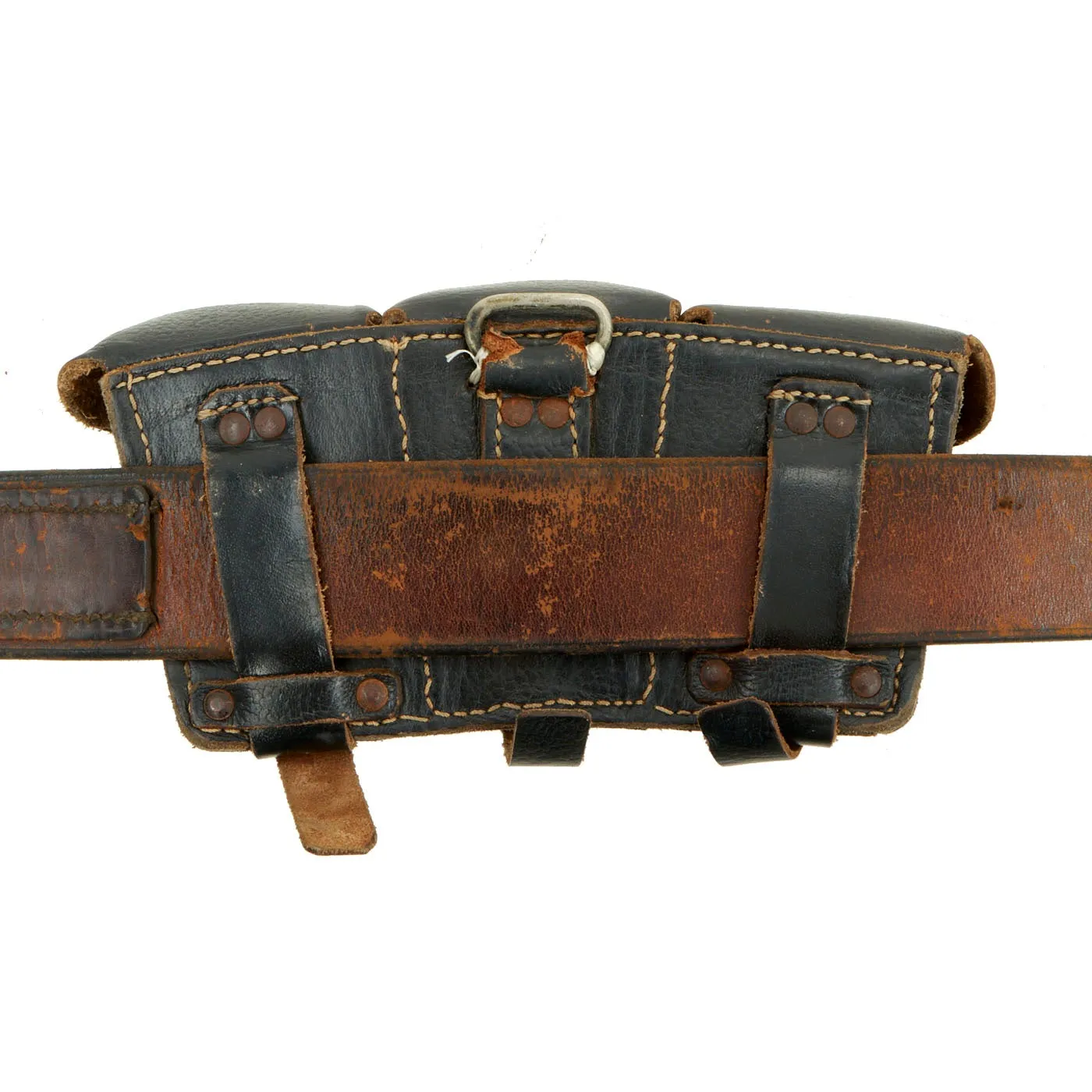 Original German WWII Army (Heer) Belt, Buckle, 98k Bayonet, Frog, and Matched Ammunition Pouches