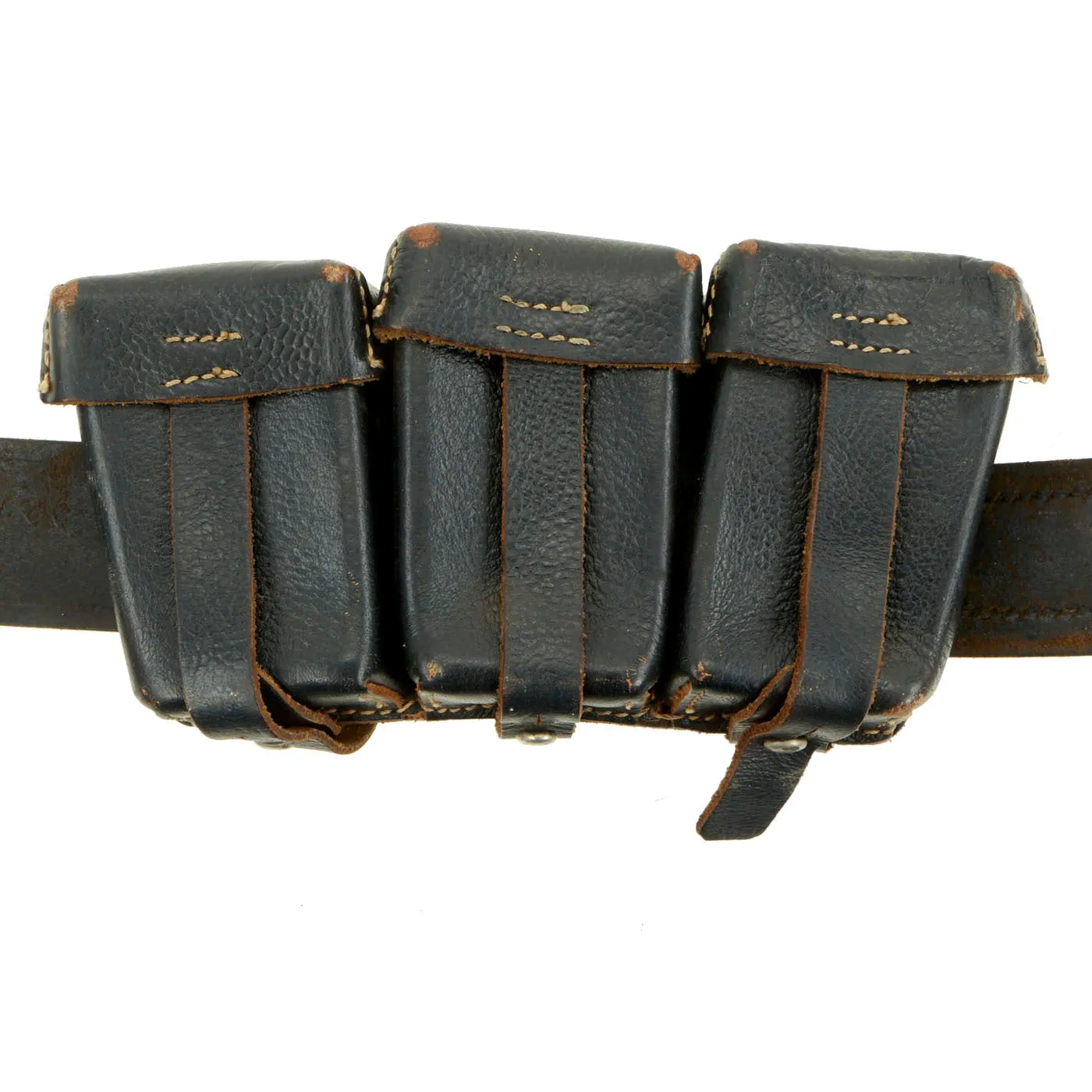 Original German WWII Army (Heer) Belt, Buckle, 98k Bayonet, Frog, and Matched Ammunition Pouches