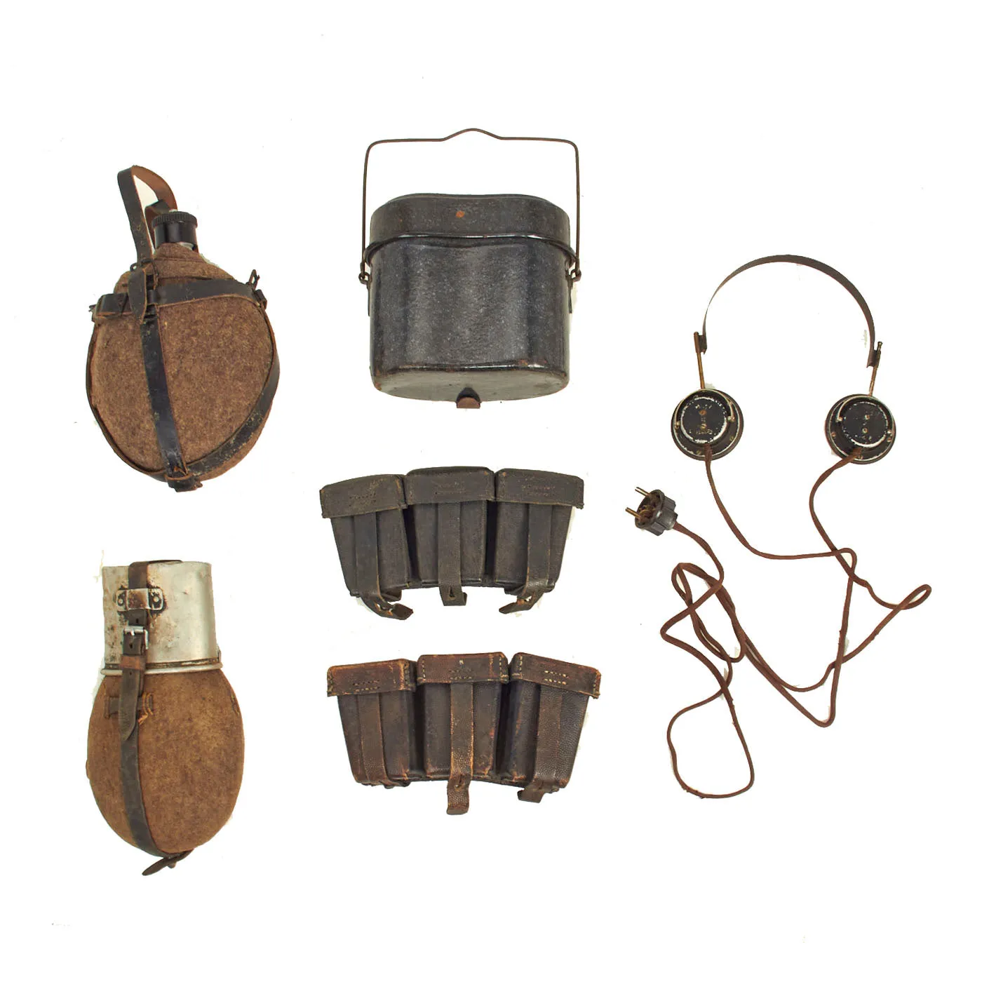 Original German WWII Feldausrüstung Field Gear Lot - 6 Items