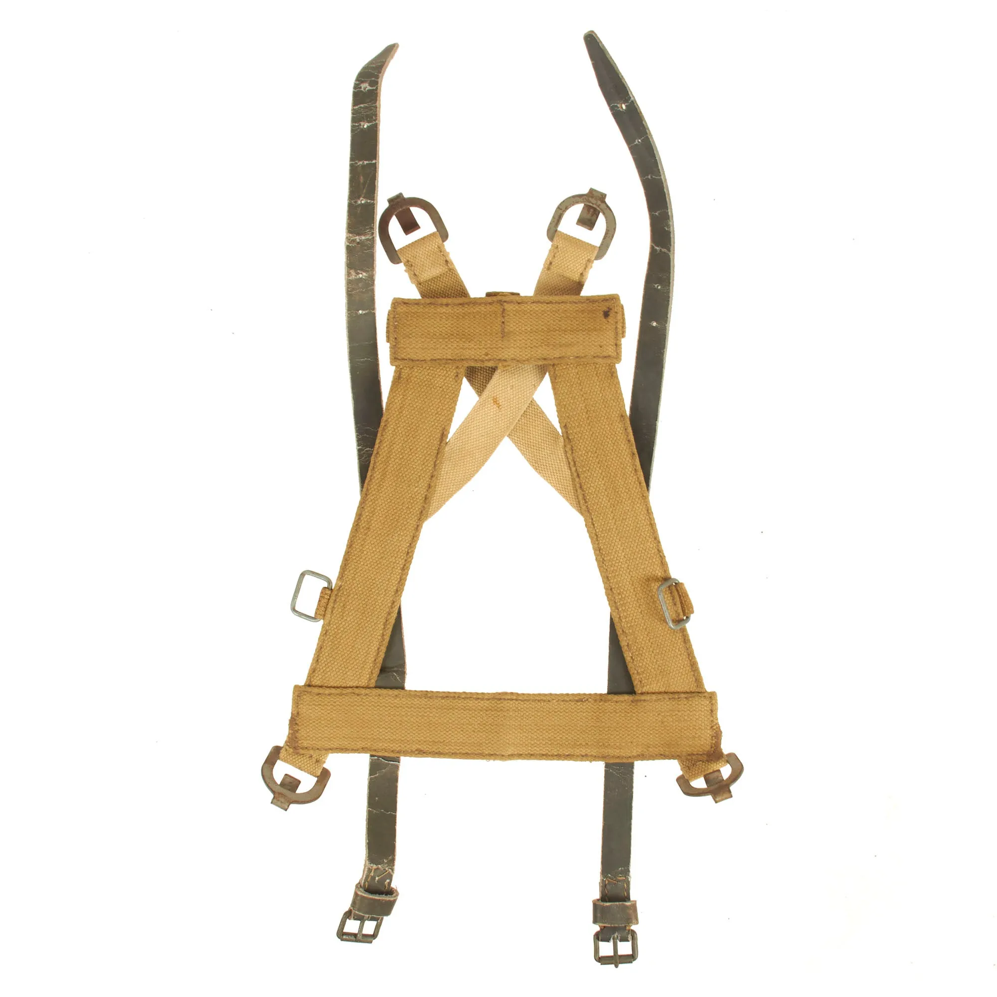 Original German WWII M31 A-Frame Constructed With Captured Italian Leather Straps