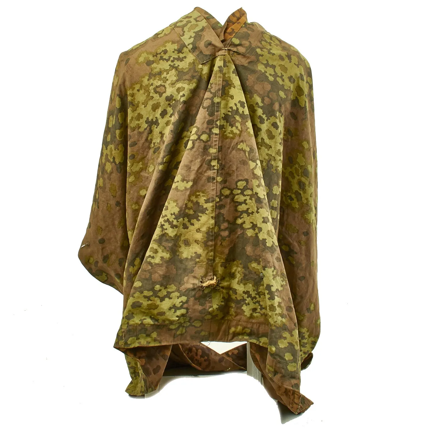 Original Rare German WWII Waffen-SS Zeltbahn Tent Quarter & Poncho in Oak Pattern A Camouflage