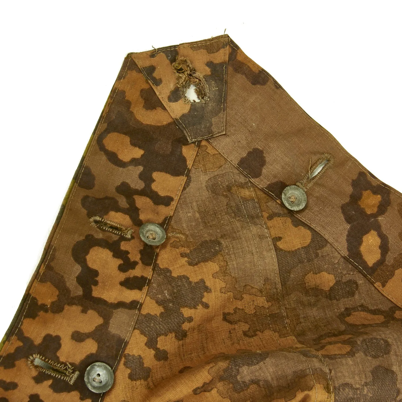 Original Rare German WWII Waffen-SS Zeltbahn Tent Quarter & Poncho in Oak Pattern A Camouflage