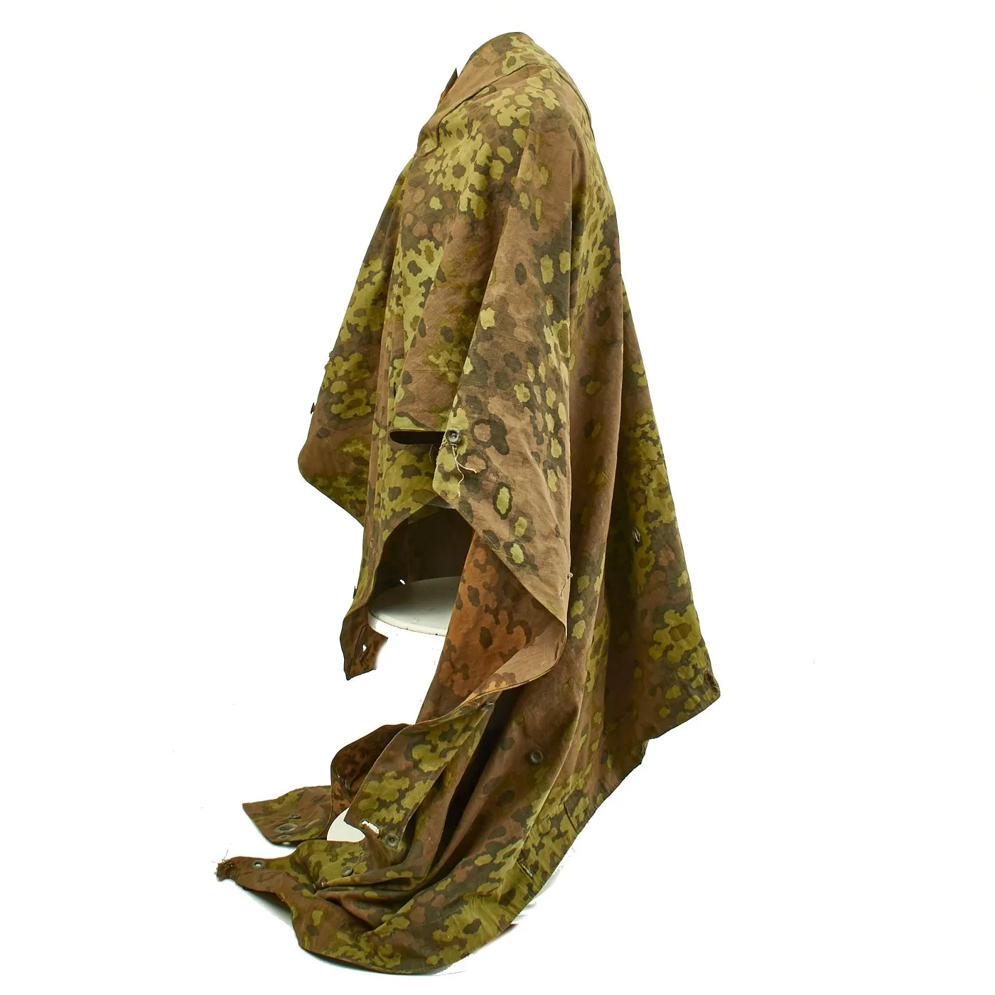 Original Rare German WWII Waffen-SS Zeltbahn Tent Quarter & Poncho in Oak Pattern A Camouflage