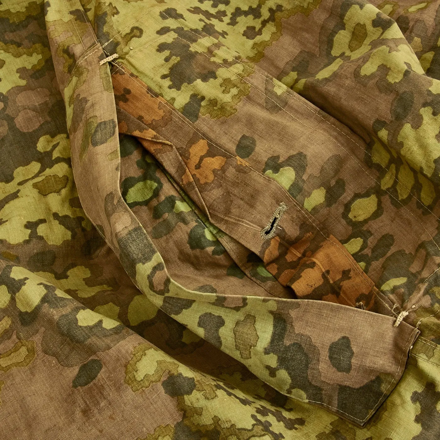 Original Rare German WWII Waffen-SS Zeltbahn Tent Quarter & Poncho in Oak Pattern A Camouflage