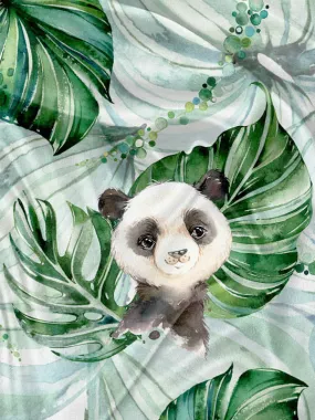 Panneau pour Serviette et Couverture Panda tropical