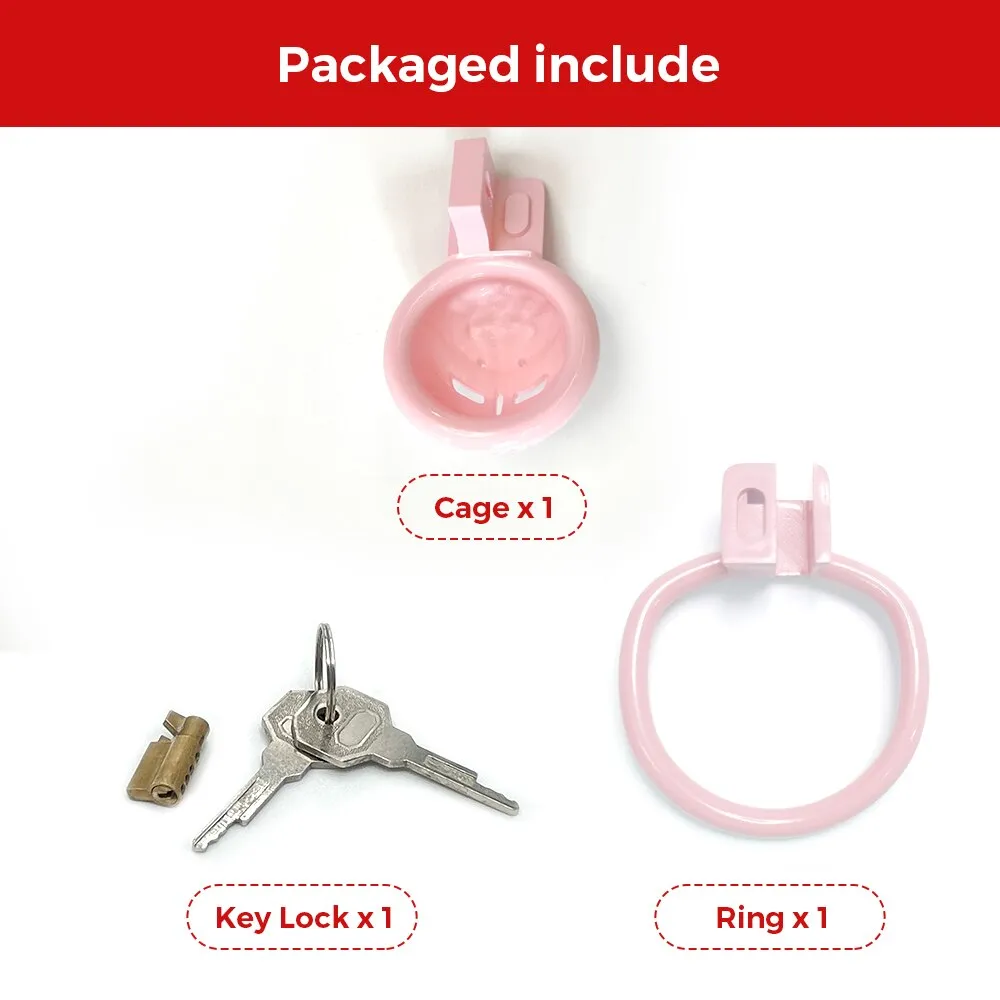 Pink Snake Chastity Devices Small Cock Cage