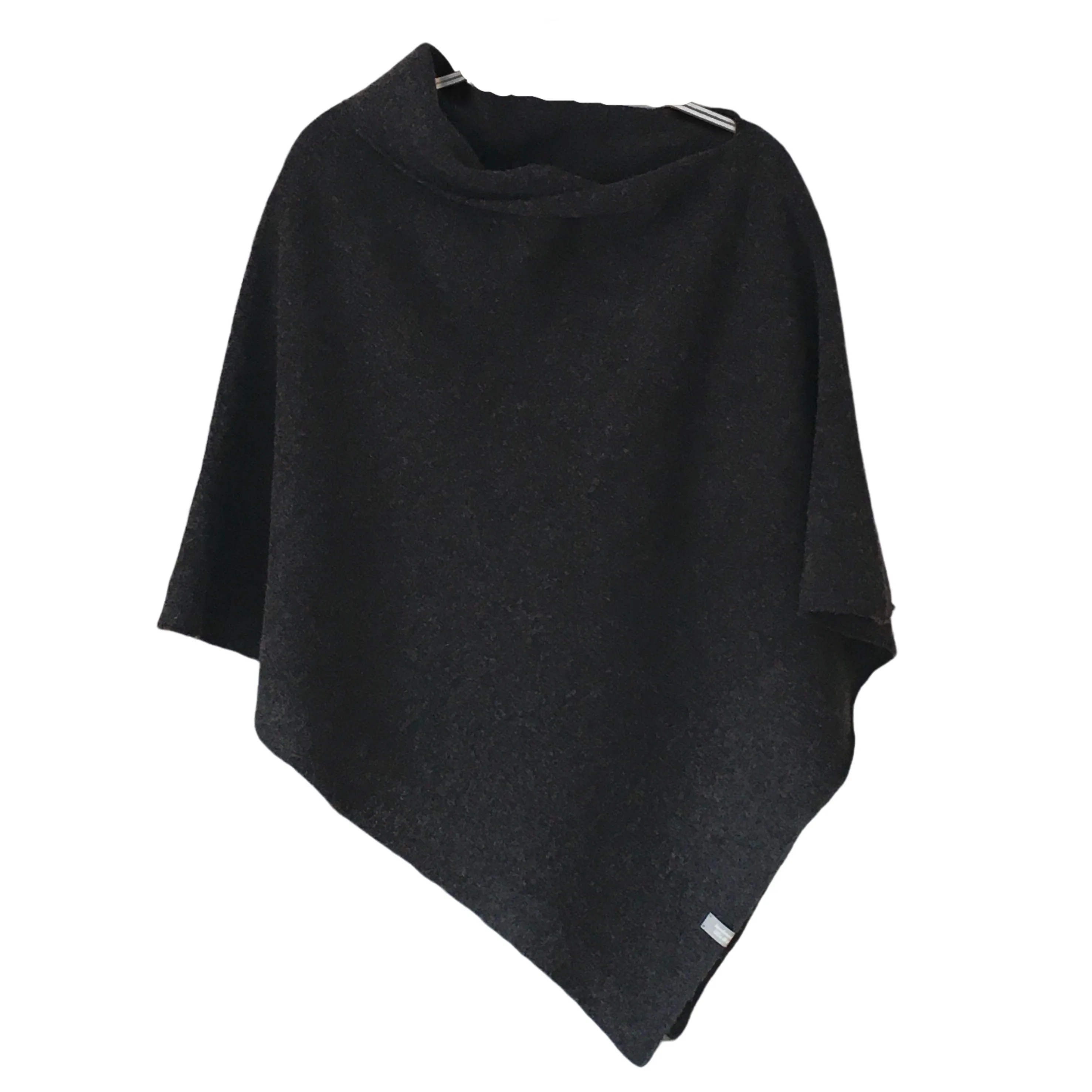 Poncho Soft Merino Lambswool Graphite Nearly Black