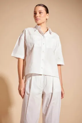 POPPY PIMA COTTON SHIRT | White