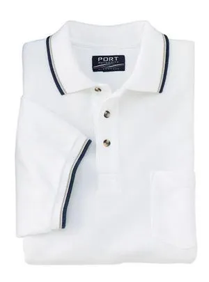 Port Authority Signature - Cool Mesh Sport Shirt with Pocket and Tipping Stripe Trim.