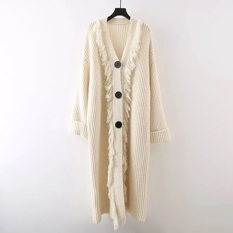 Pre Order:  Triple Buttons Tasseled Long Coat