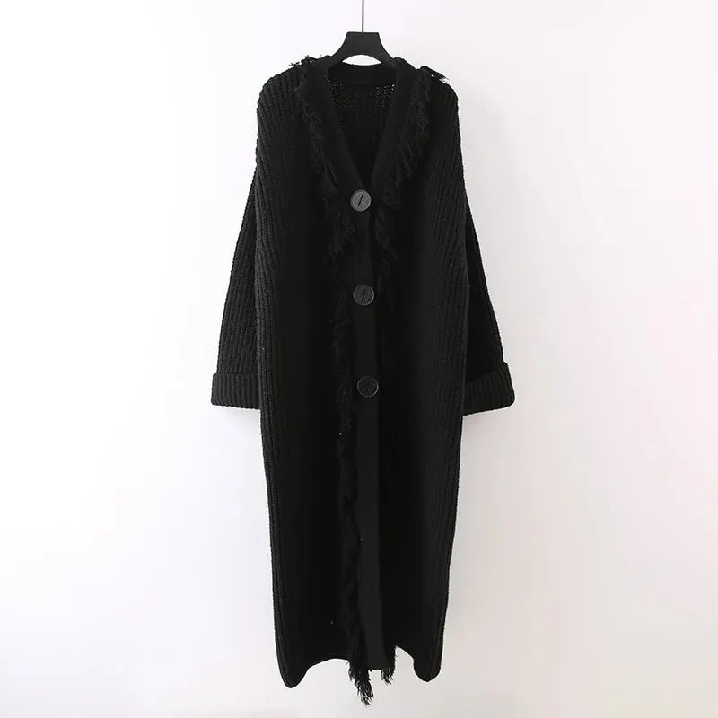 Pre Order:  Triple Buttons Tasseled Long Coat