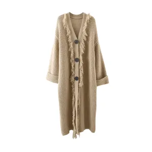 Pre Order:  Triple Buttons Tasseled Long Coat