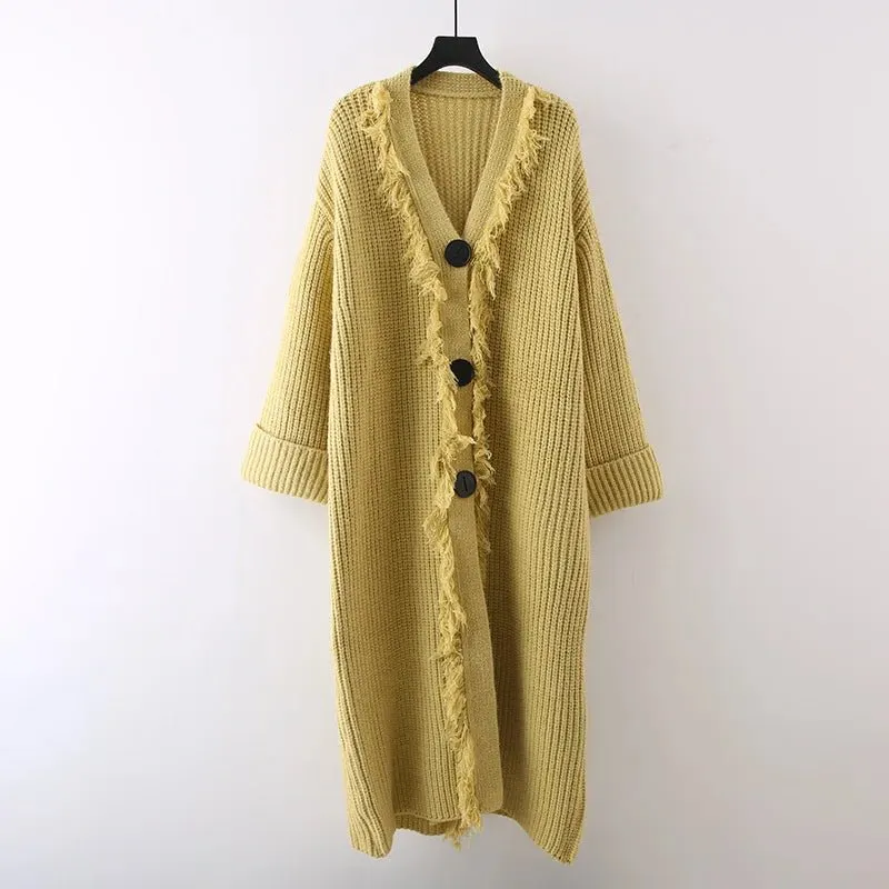 Pre Order:  Triple Buttons Tasseled Long Coat