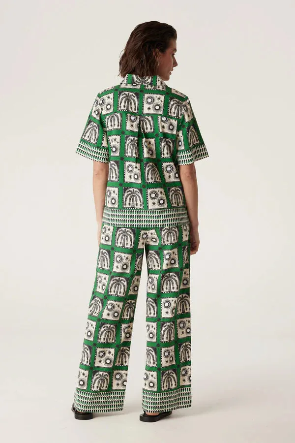 RAFFLES PANT | Green Print