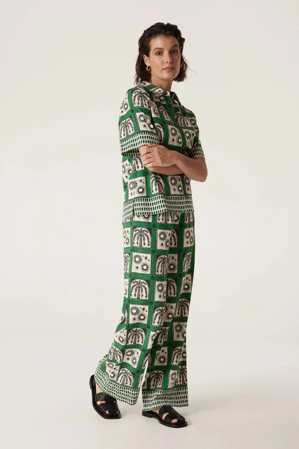 RAFFLES PANT | Green Print