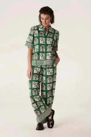 RAFFLES PANT | Green Print