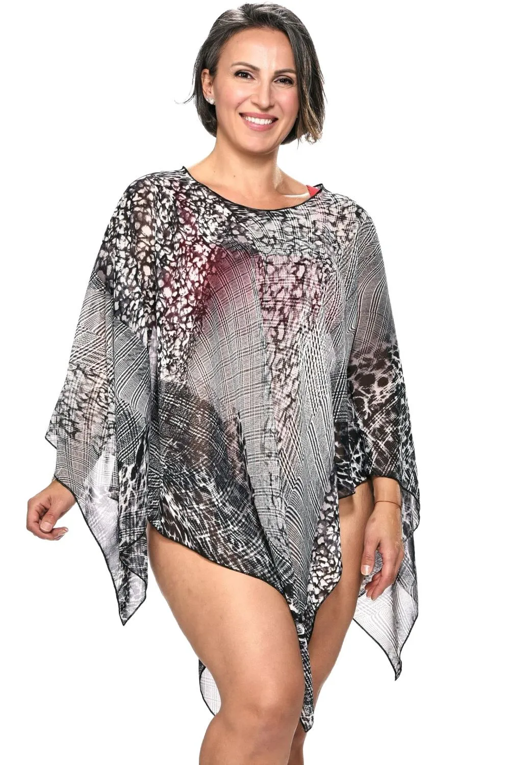 Rapz Sheer Poncho 4735 Black Vanilla