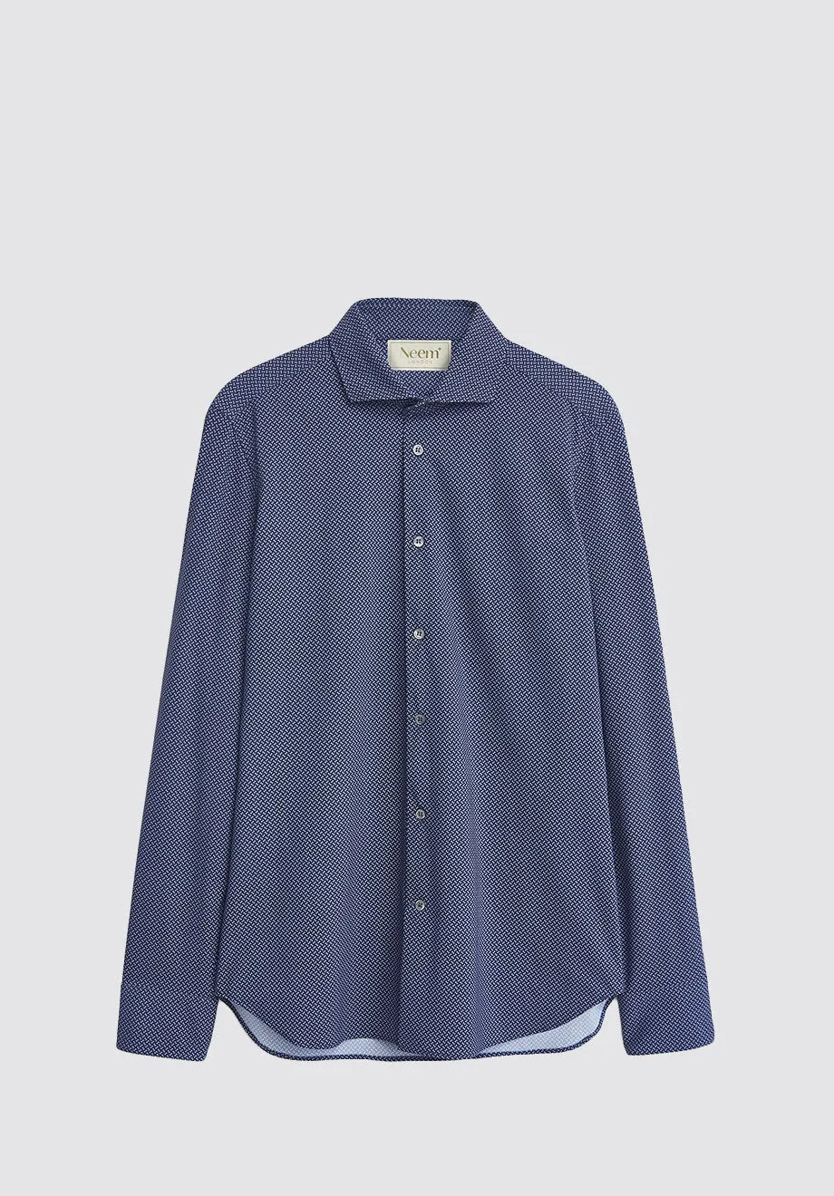 Recycled Italian | Navy Como Print Comfort Shirt