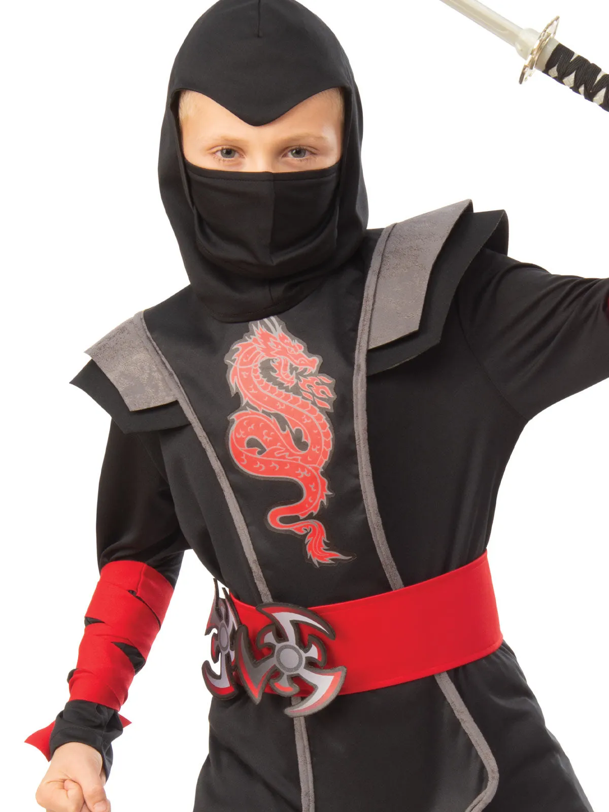 RED NINJA BOY COSTUME, CHILD