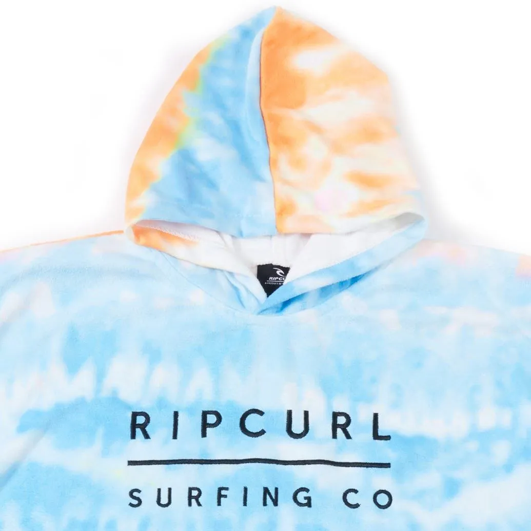 Rip Curl Youth Print Hooded Towel Changing Poncho - Blue/White