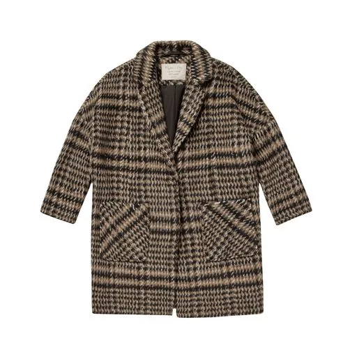 Rylee&Cru Brown Houndstooth Coat