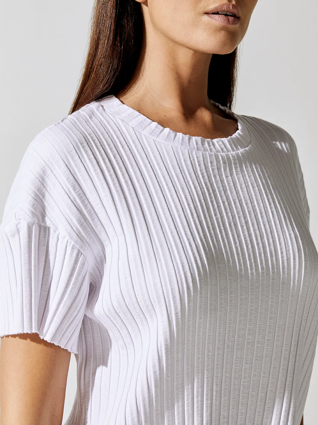 Siro Rib Boxy Tee - White