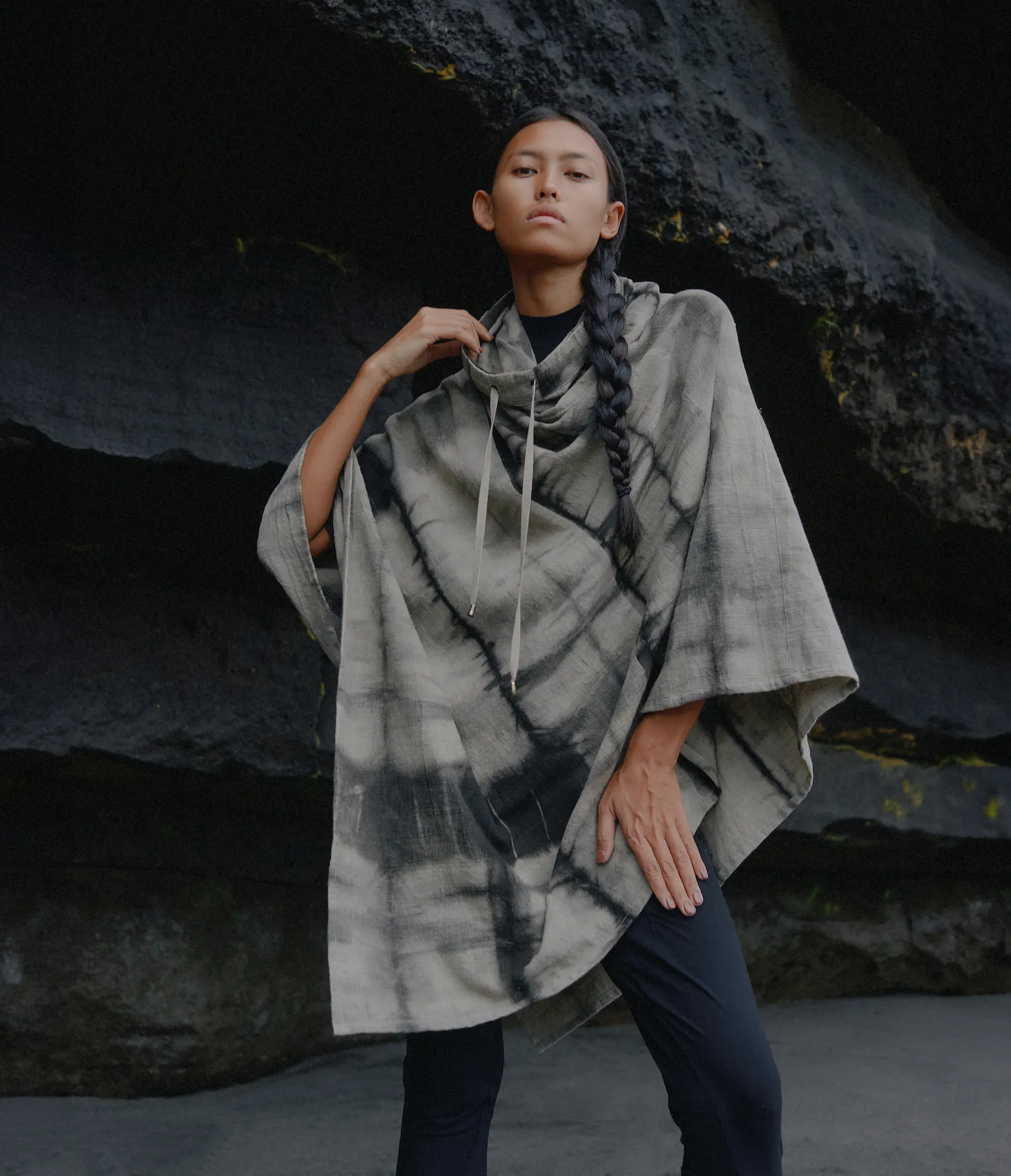 skylark poncho - shibori