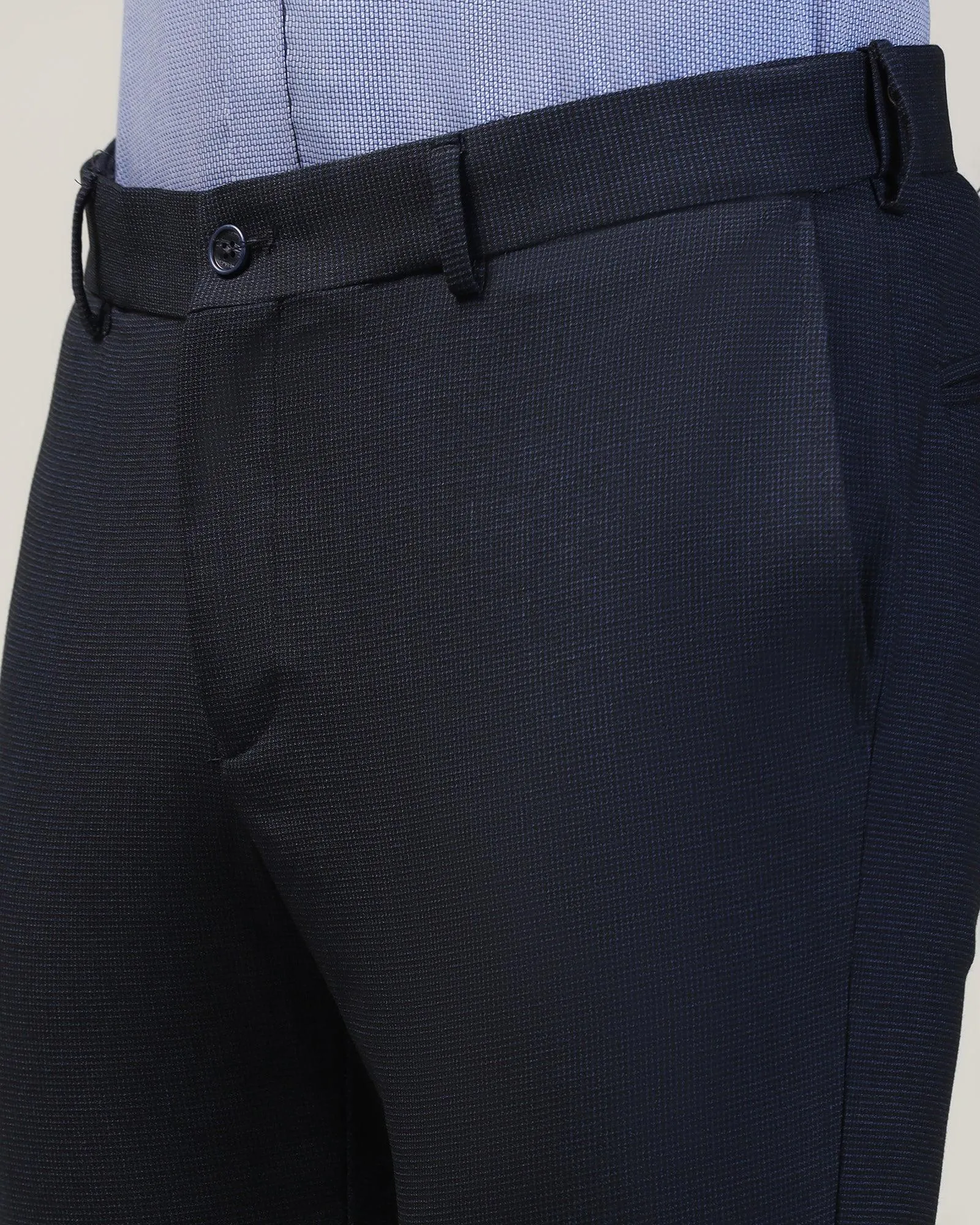 Slim Fit B-91 Formal Navy Textured Trouser - Ford