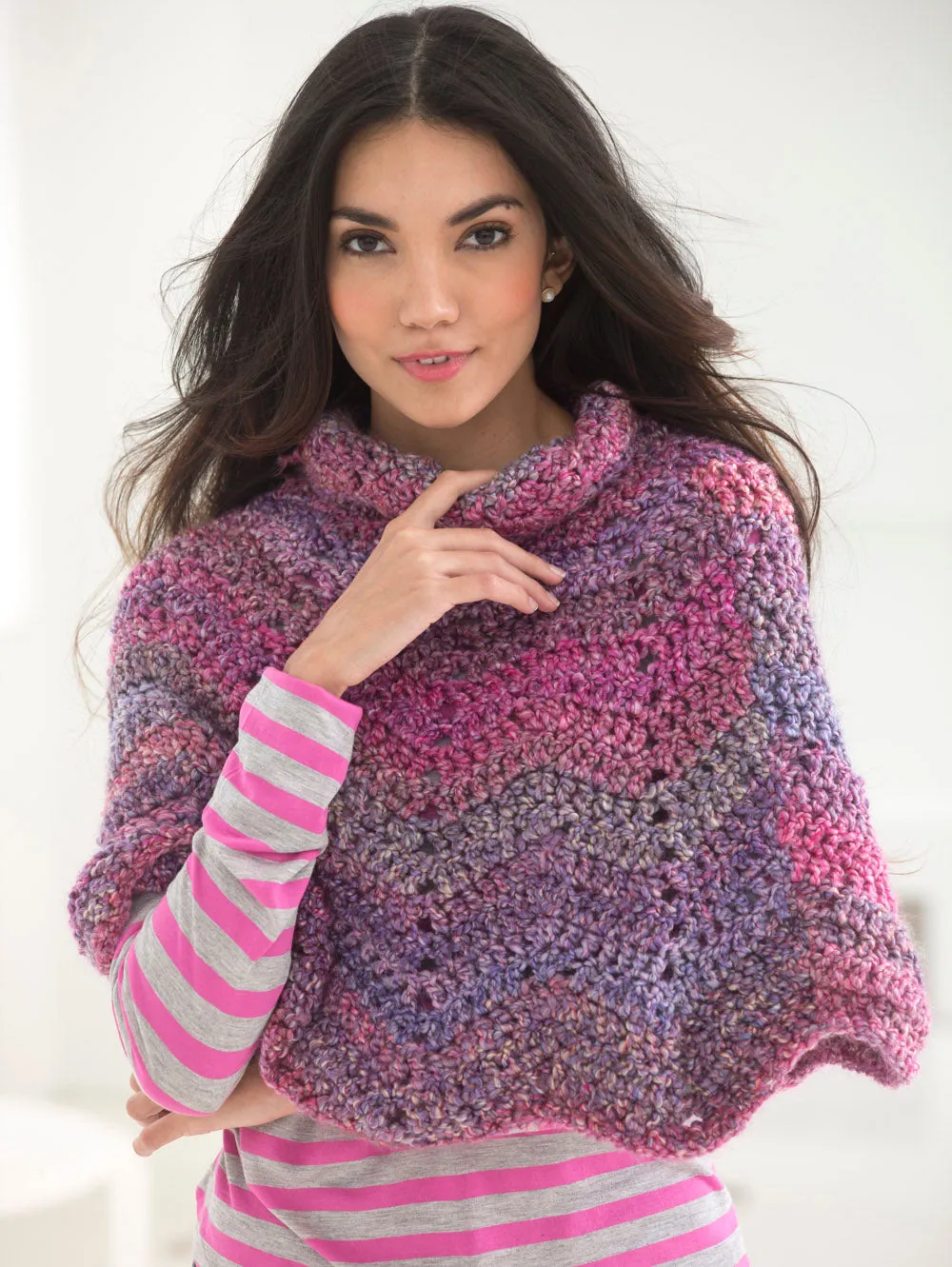 Softly Rippled Poncho (Crochet)