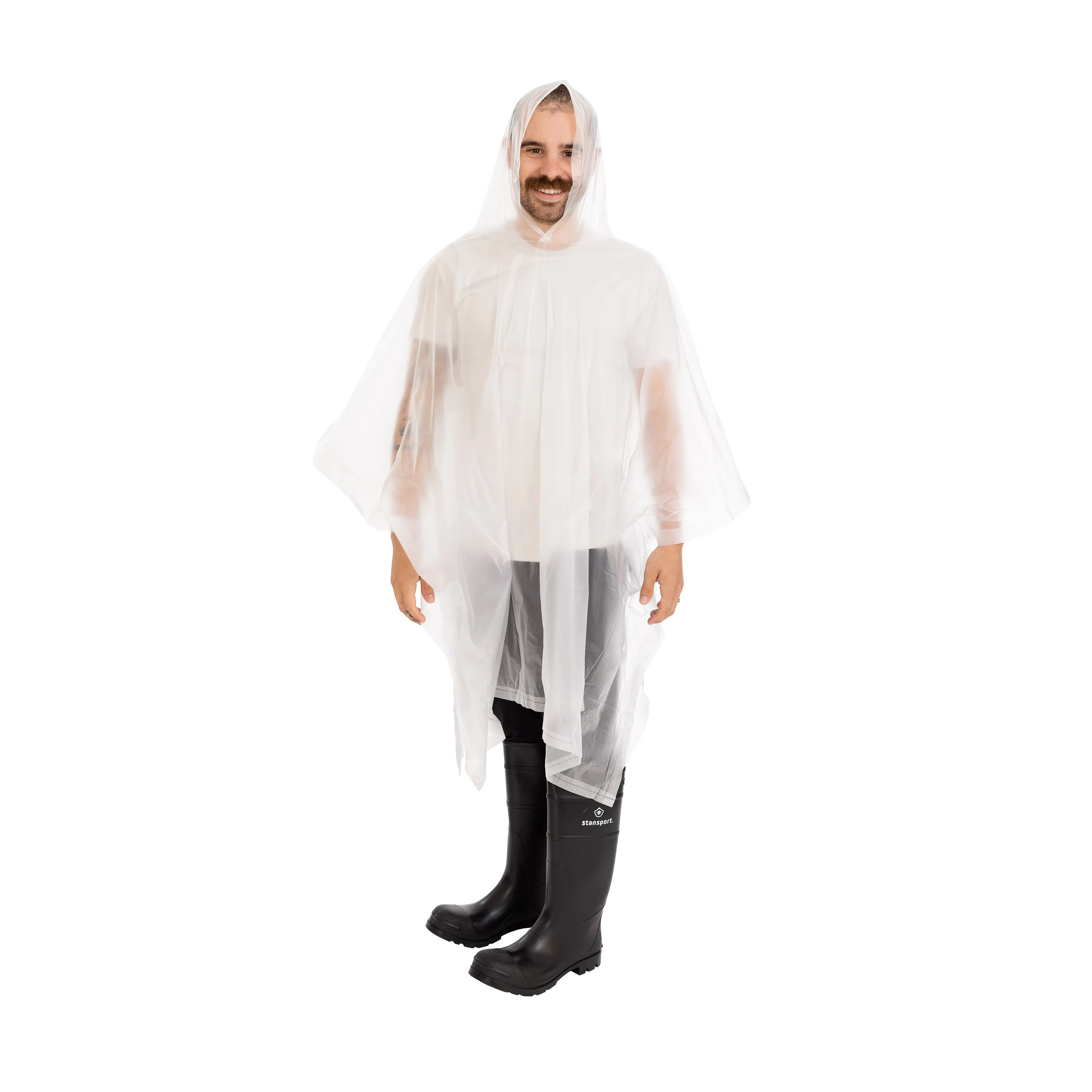 Stansport Vinyl Poncho - 52 In X 80 In - Clear