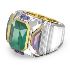 Swarovski Chroma Cocktail Ring Green and Gold