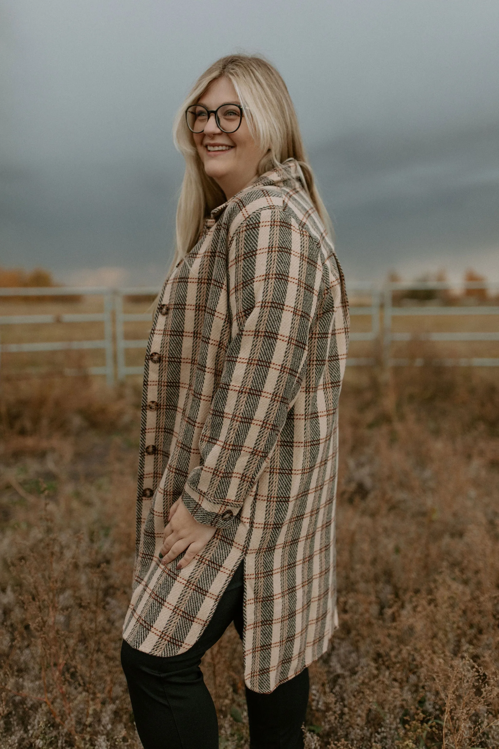 The Bambi Long Plaid Shacket - PLUS