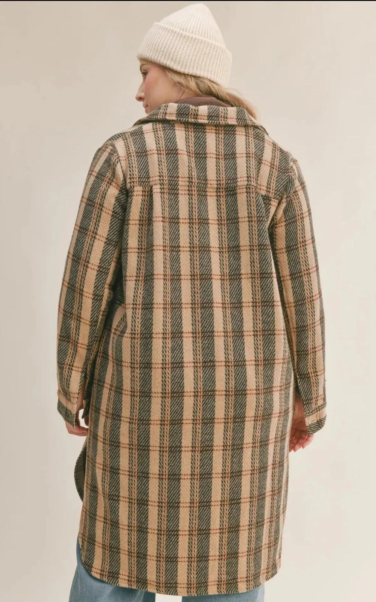 The Bambi Long Plaid Shacket - PLUS