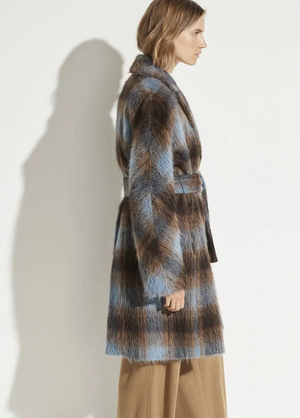 Vince Belted Plaid Coat