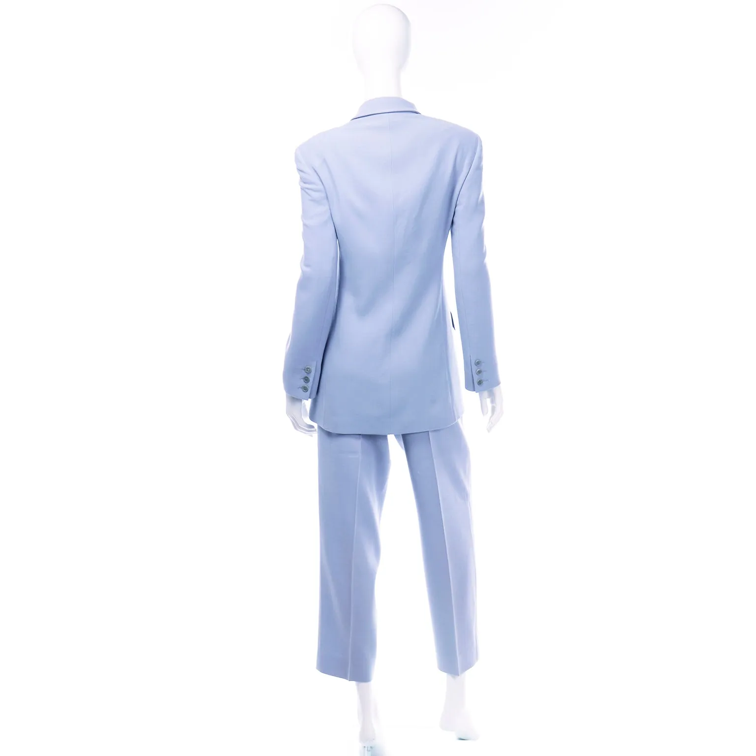 Vintage Calvin Klein Collection Periwinkle Blue Trouser Jacket Suit