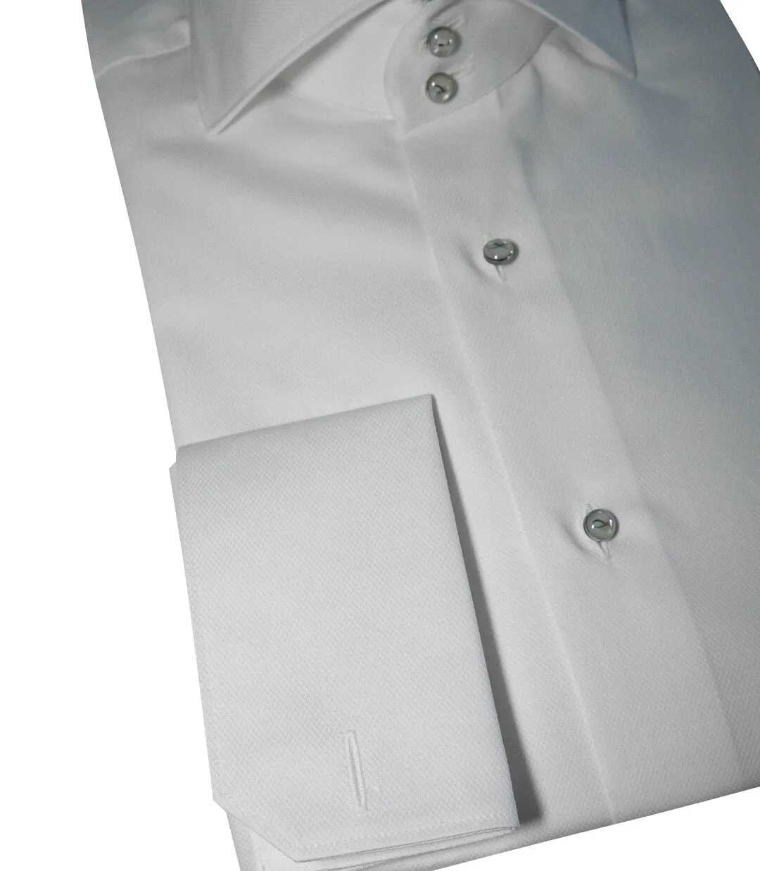 White Classico Signature Tuxedo Shirt