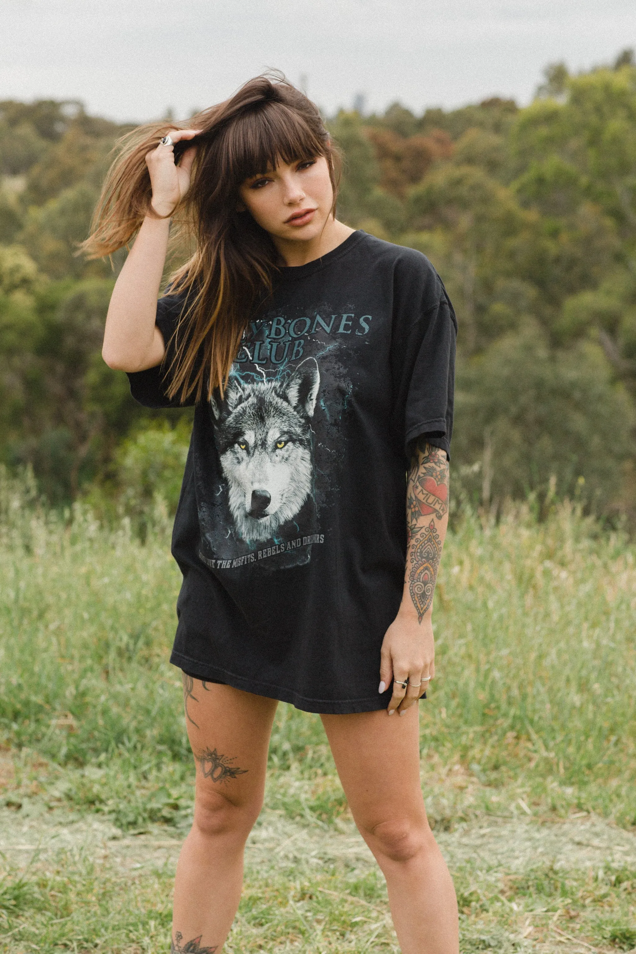 Wolf Pack Tee - Vintage Black