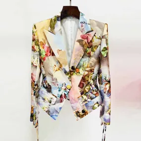 Women Print Linen Jacket